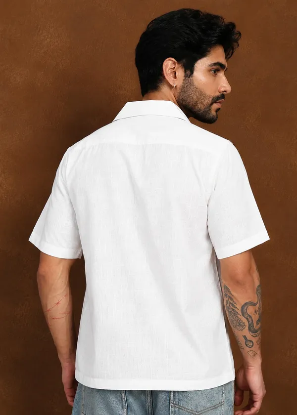 White_Floral_Printed_Short_Sleeve_Shirt_for_Men