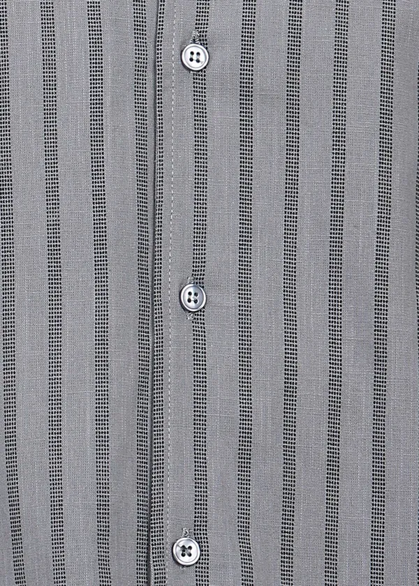 Grey_Striped_Short_Sleeve_Shirt_for_Men