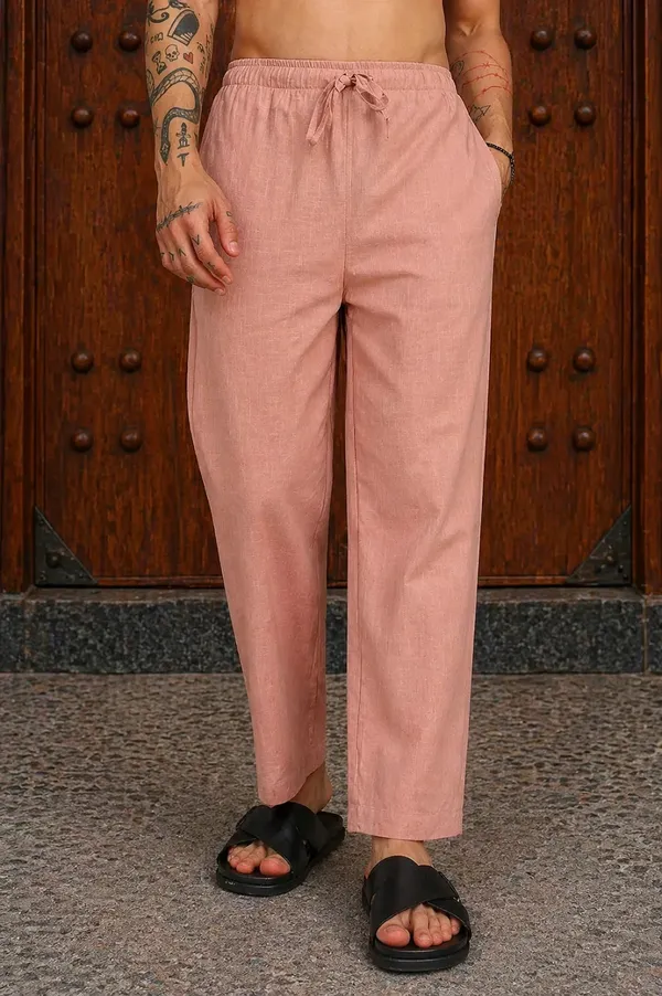 Pink_Linen_Relaxed_Fit_Drawstring_Pants_for_Men