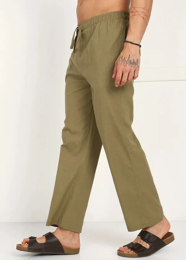 Olive_Green_Drawstring_Straight_Fit_Pants_for_Men