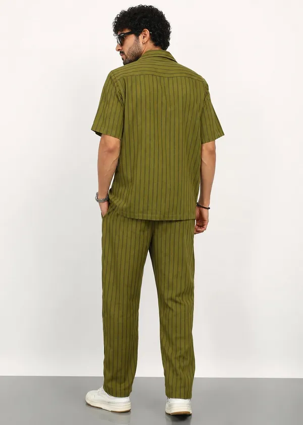 Olive_Green_Striped_Short_Sleeve_Co-Ord_Set_for_Men
