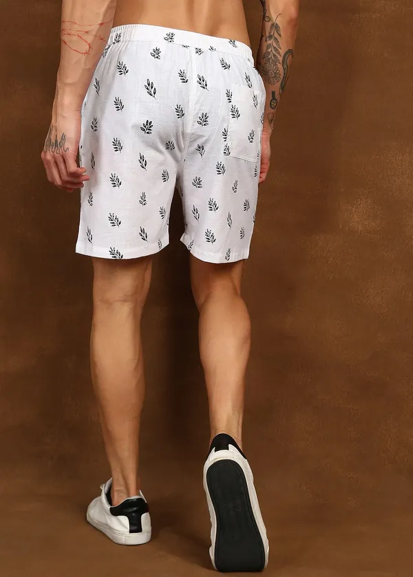 White_Leaf_Printed___Casual_Shorts_for_Men