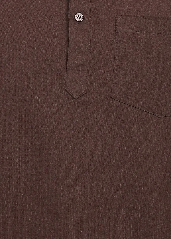 Brown___Mandarin_Collar_Short_Kurta_for_Men