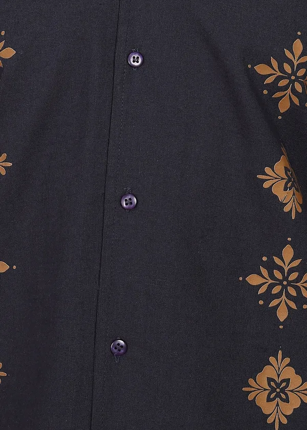 Black_printed_Short_Sleeve_Shirt_for_Men