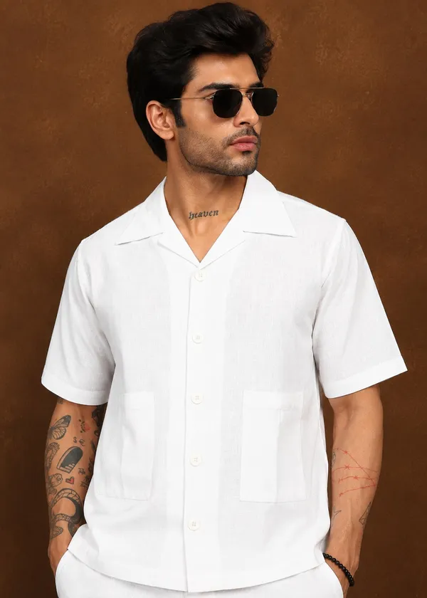 White___Short_Sleeve_Shirt_and_Shorts_Set_for_Men