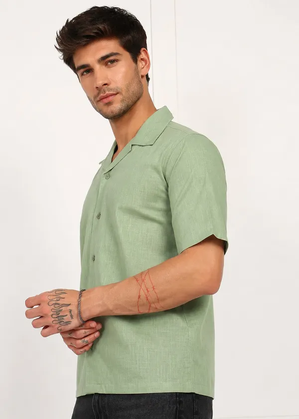 Green___Short_Sleeve_Casual_Shirt_for_Men