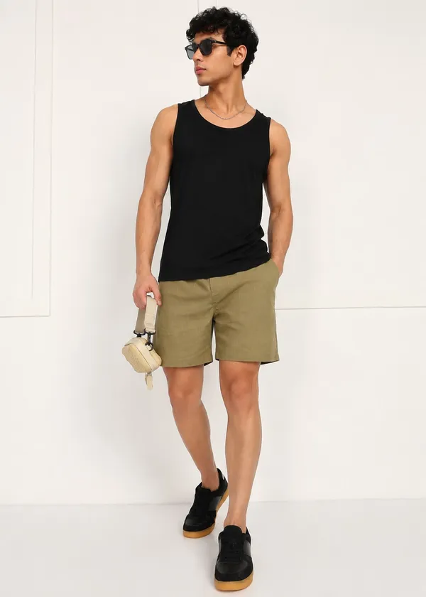 Olive_Green___Drawstring_Shorts_for_Men