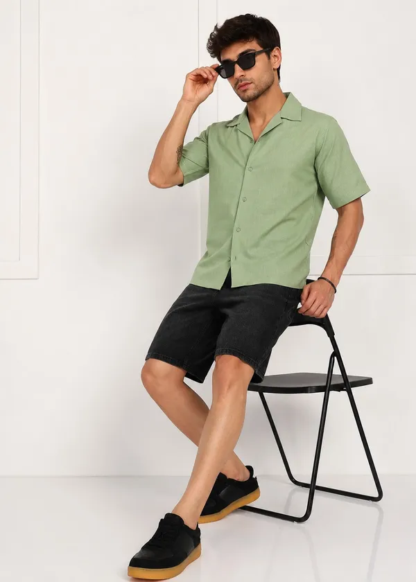 Green___Short_Sleeve_Casual_Shirt_for_Men