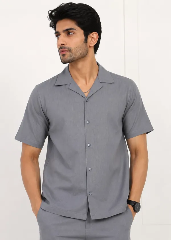 Grey___Matching_Shirt_And_Shorts_Set_For_Men