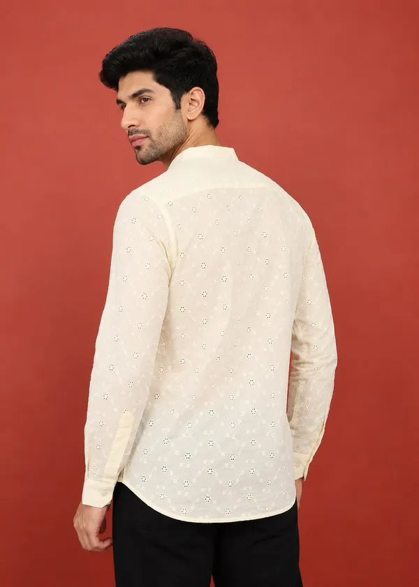 Cream_printed___Short_Kurta_for_Men
