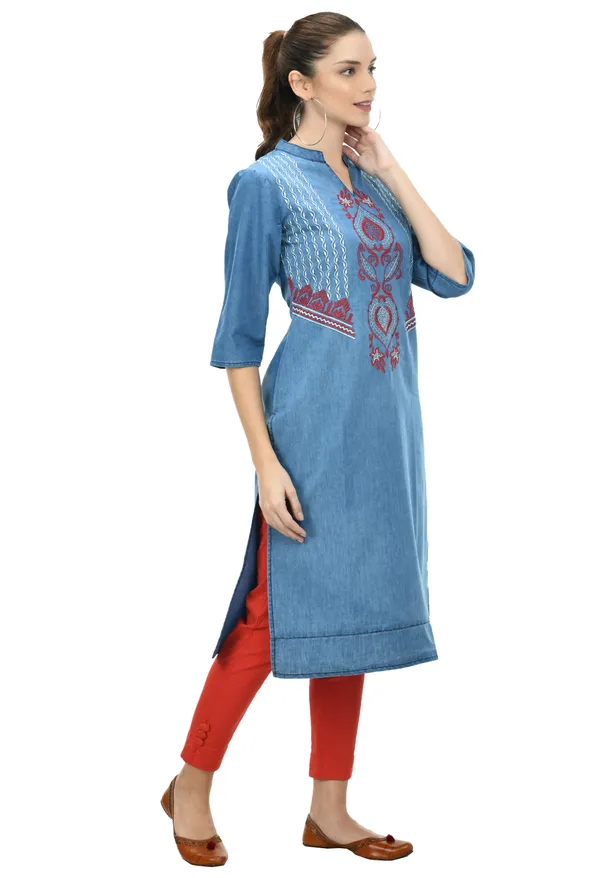 Blue___printed_Kurta_for_Women