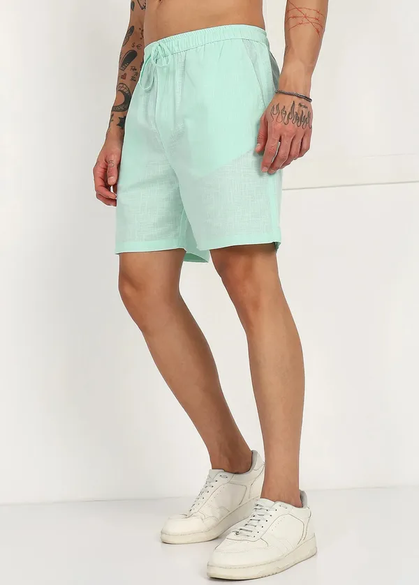 Mint_Green___Drawstring_Shorts_for_Men