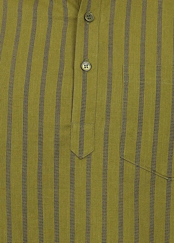 Olive_Green_Striped___Kurta_Pajama_Set_for_Men