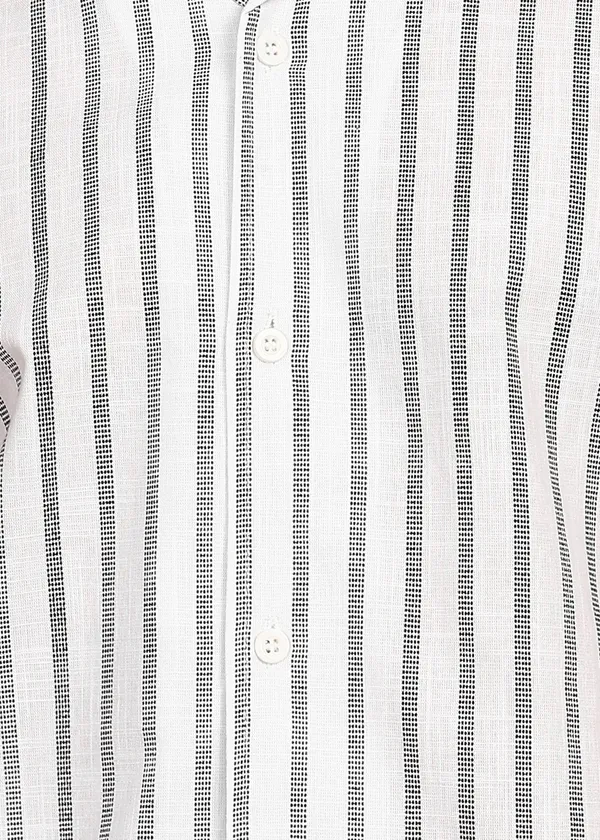 White_Striped___Shirt_And_Shorts_Co-Ord_Set_For_Men