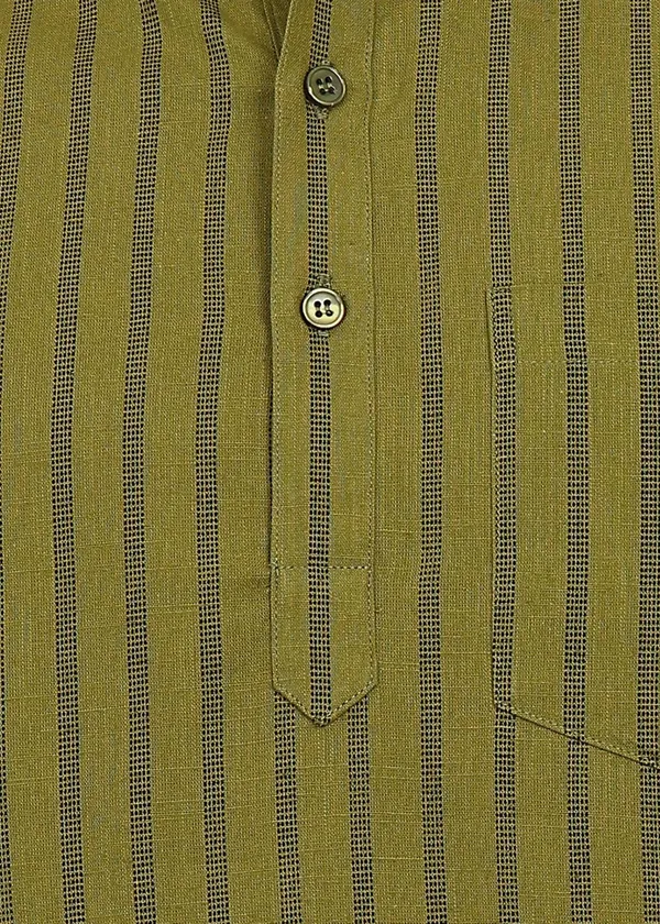 Olive_Green_Striped___Kurta_for_Men