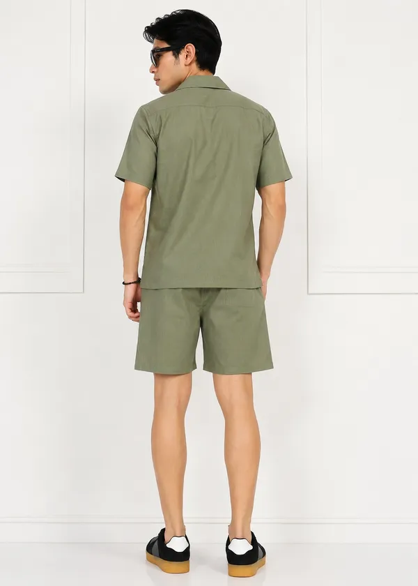 Olive_Green___Short_Sleeve_Shirt_And_Shorts_Set_For_Men