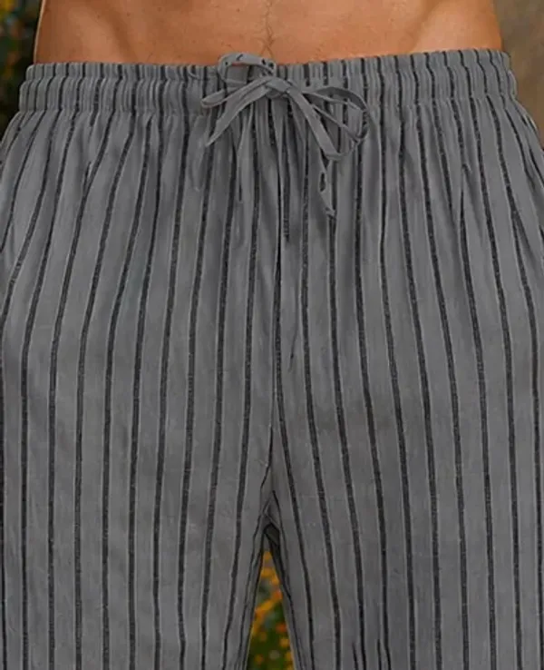 Grey_Striped_Drawstring_Casual_Trousers_for_Men