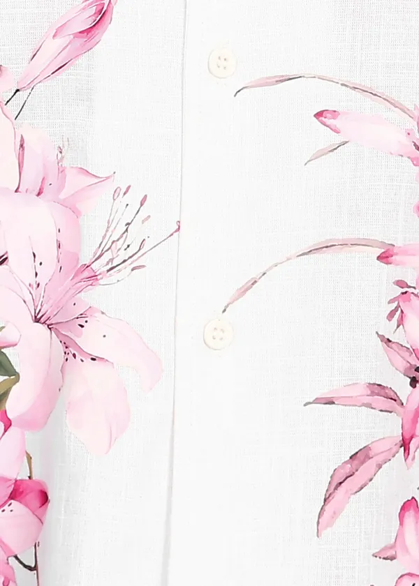 White_Floral_Printed_Short_Sleeve_Shirt_for_Men