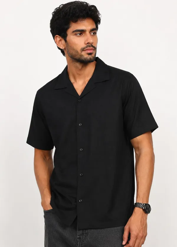 Black_Short_Sleeve_Casual_Shirt_for_Men