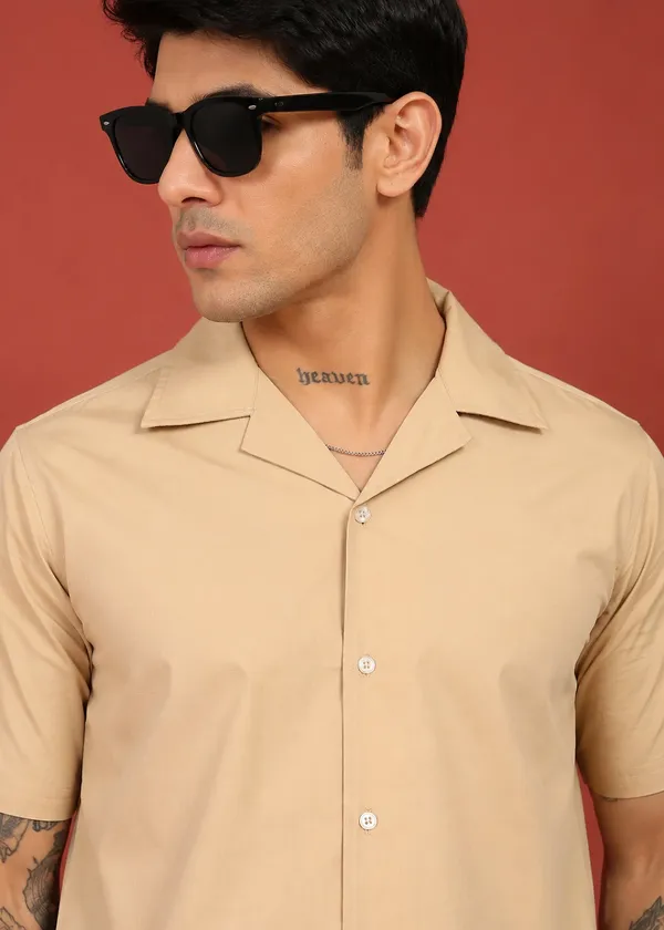 Beige___Short_Sleeve_Shirt_and_Shorts_Set_for_Men