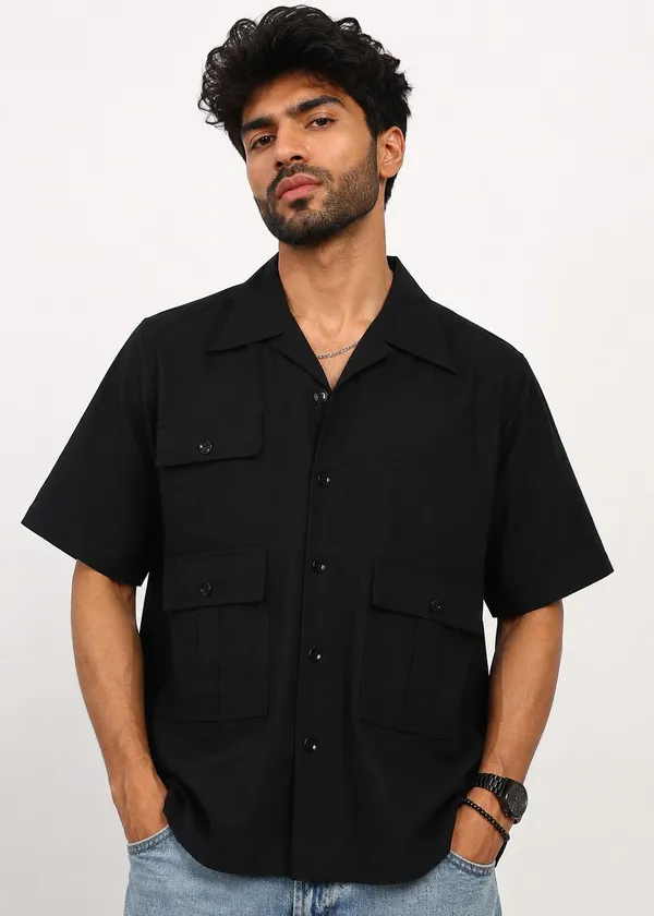 Black_Short_Sleeve_Utility_Shirt_for_Men