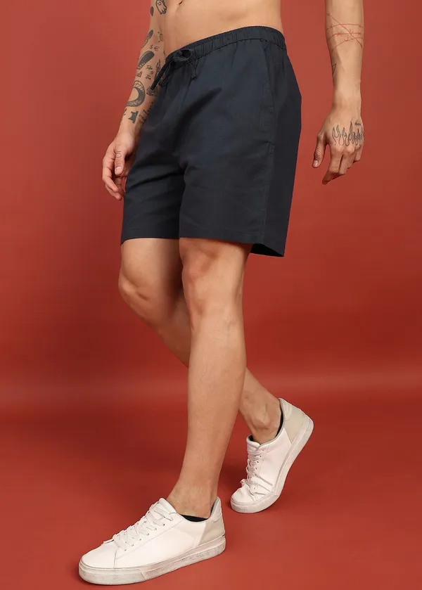 Black_Drawstring_Casual_Shorts_for_Men