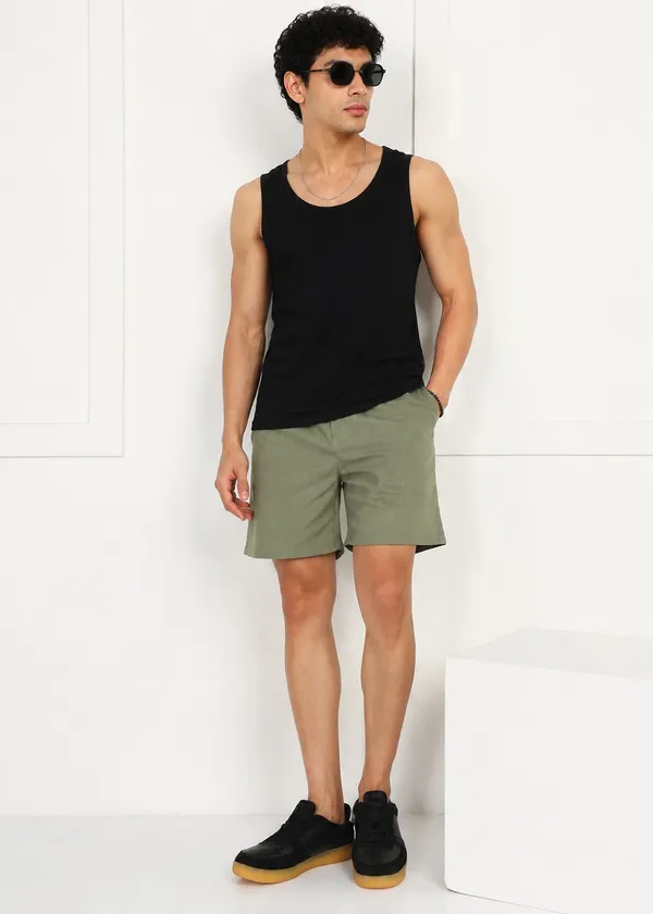 Olive_Green___Relaxed_Fit_Shorts_for_Men