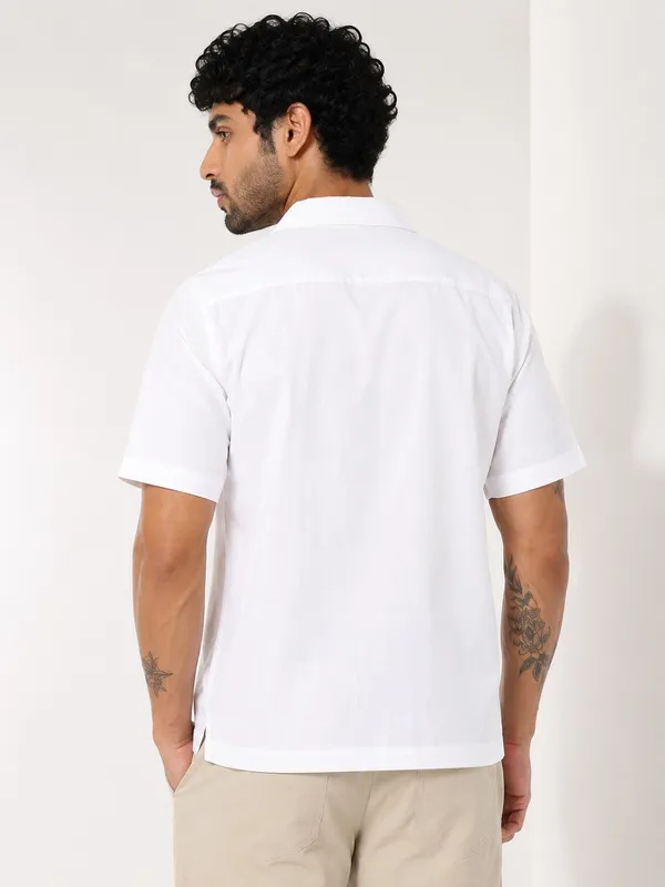 White___Polo_Collar_Half_Sleeve_Shirt_for_Men