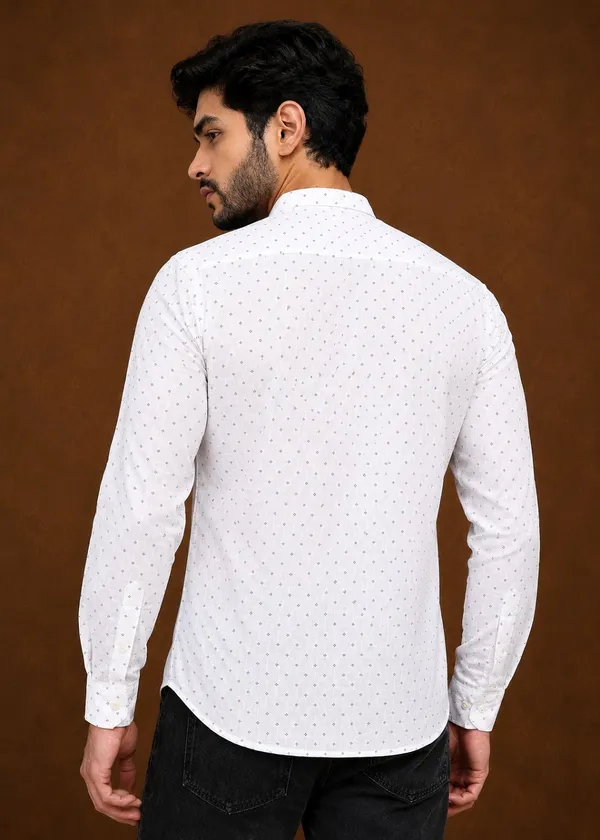 White___Dobby_Mandarin_Collar_Kurta_for_Men