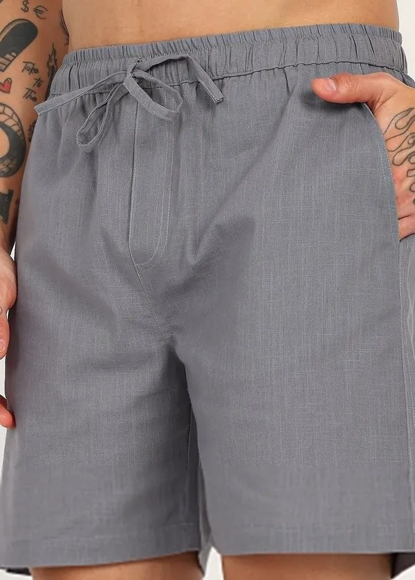 Grey_Drawstring_Casual_Shorts_for_Men