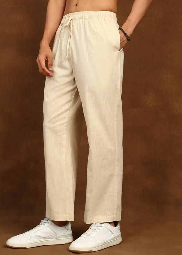 Cream___Relaxed_Fit_Drawstring_Pants_for_Men
