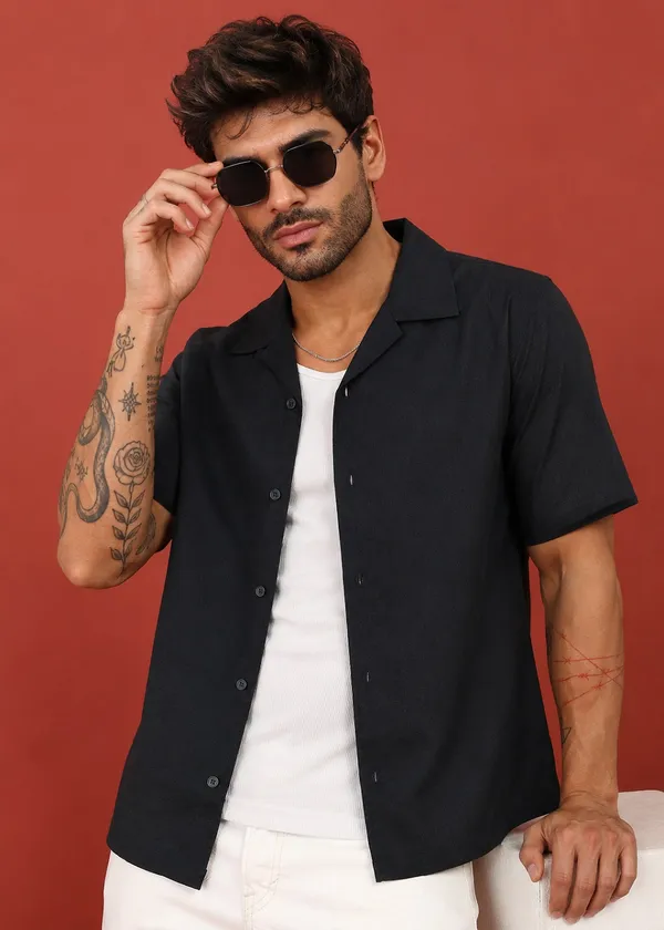 Black___Half_Sleeve_Casual_Shirt_for_Men