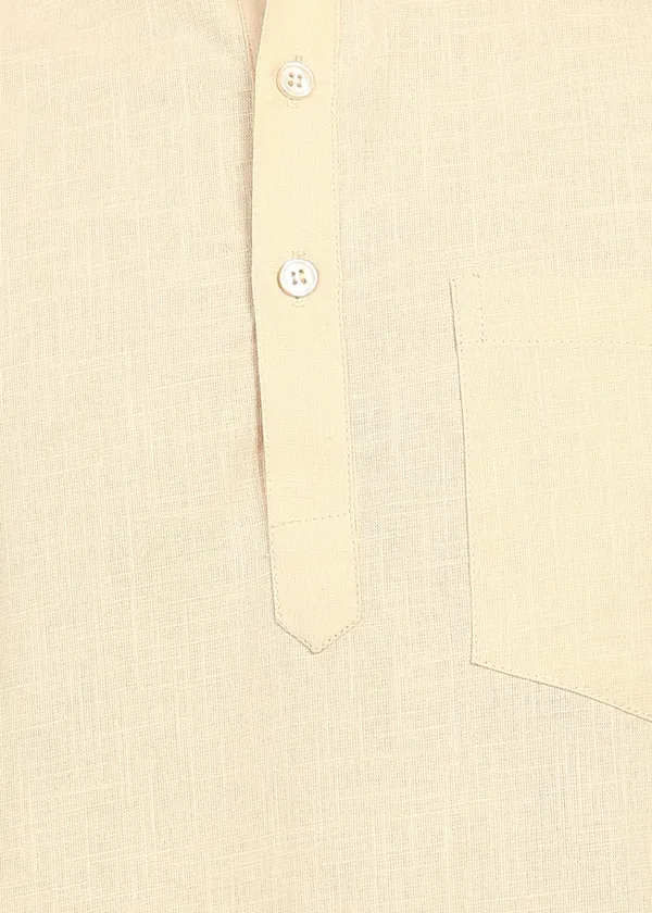 Beige___Mandarin_Collar_Short_Kurta_for_Men