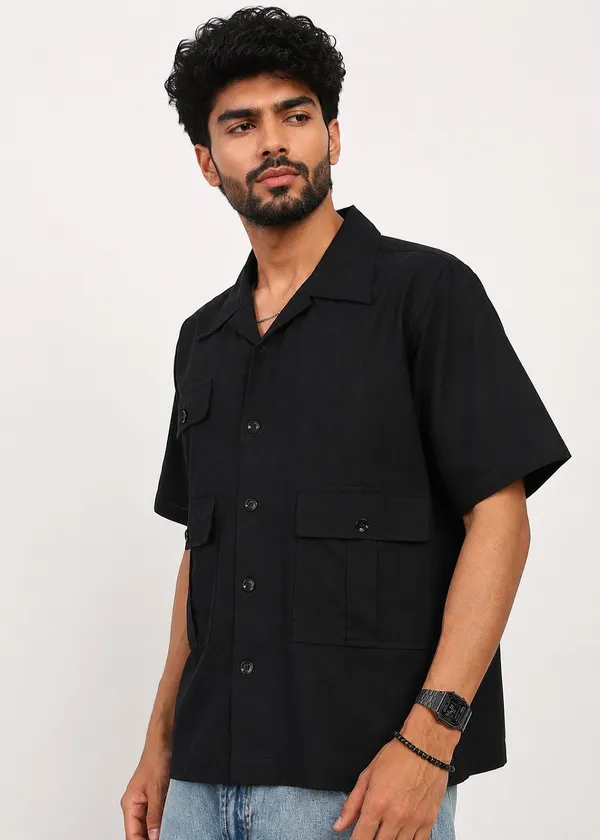 Black_Short_Sleeve_Utility_Shirt_for_Men