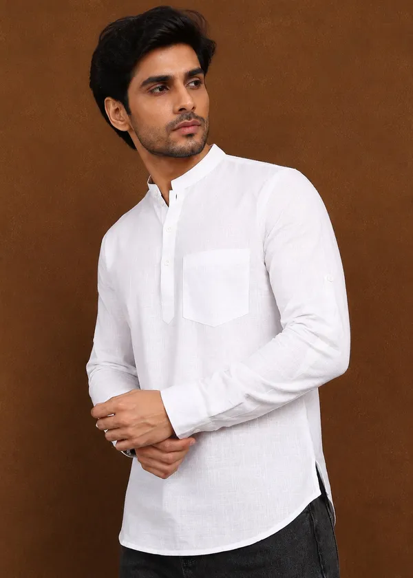 White___Mandarin_Collar_Long_Sleeve_Shirt_for_Men