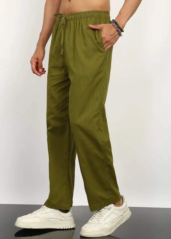 Olive_Green_Relaxed_Fit_Straight_Pants_for_Men