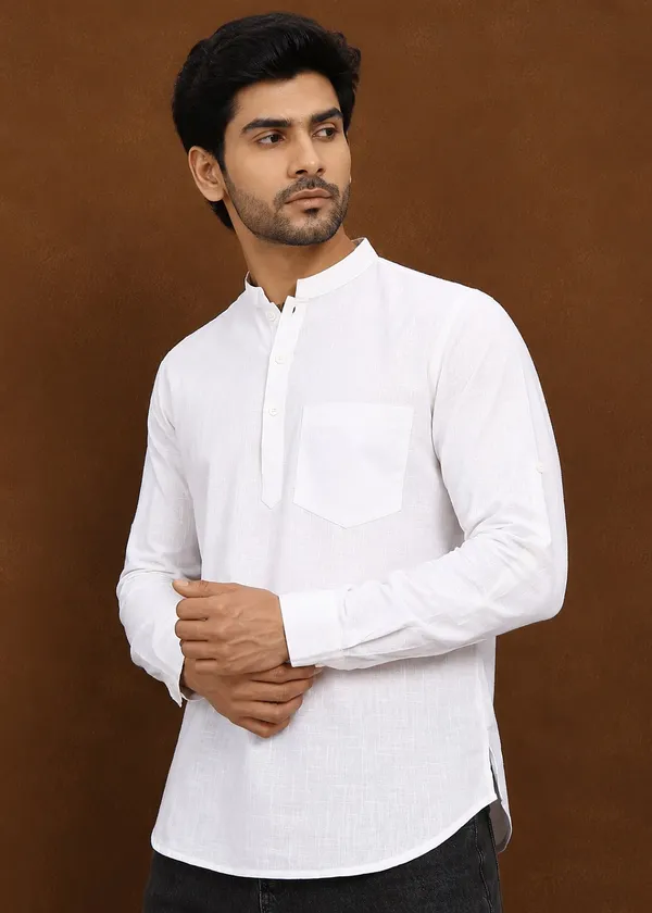 White___Mandarin_Collar_Long_Sleeve_Shirt_for_Men