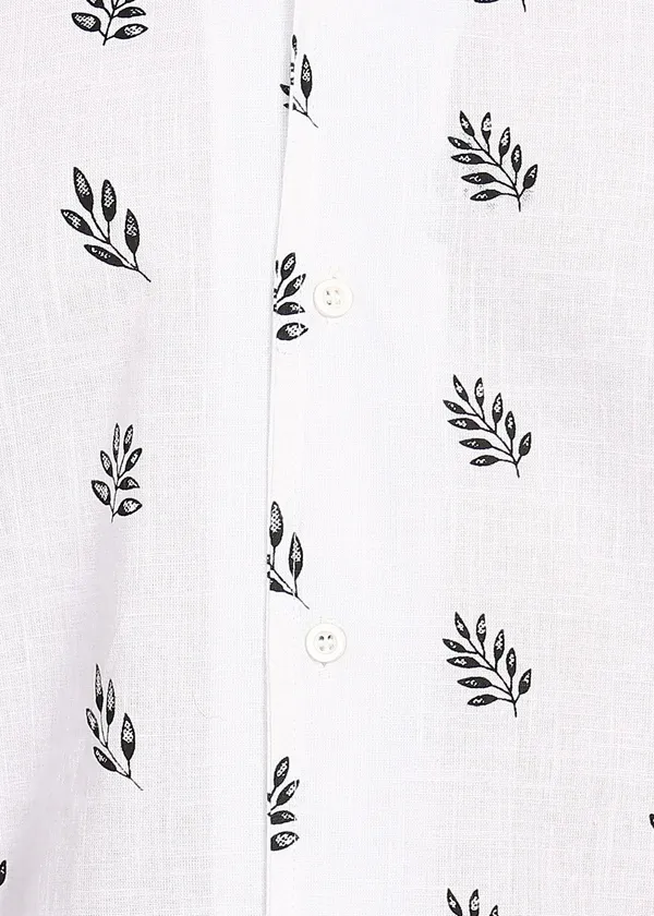 White_Leaf_Printed_Half_Sleeve_Casual_Shirt_for_Men