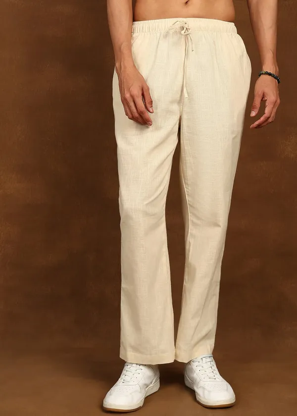 Cream___Relaxed_Fit_Drawstring_Pants_for_Men