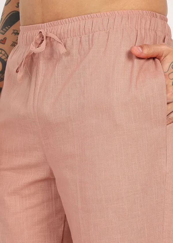 Pink_Linen_Relaxed_Fit_Drawstring_Pants_for_Men