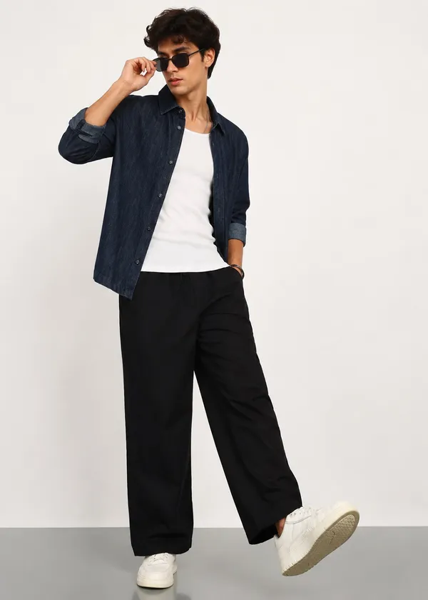 Black_Relaxed_Fit_Ankle_Length_Pants_for_Men
