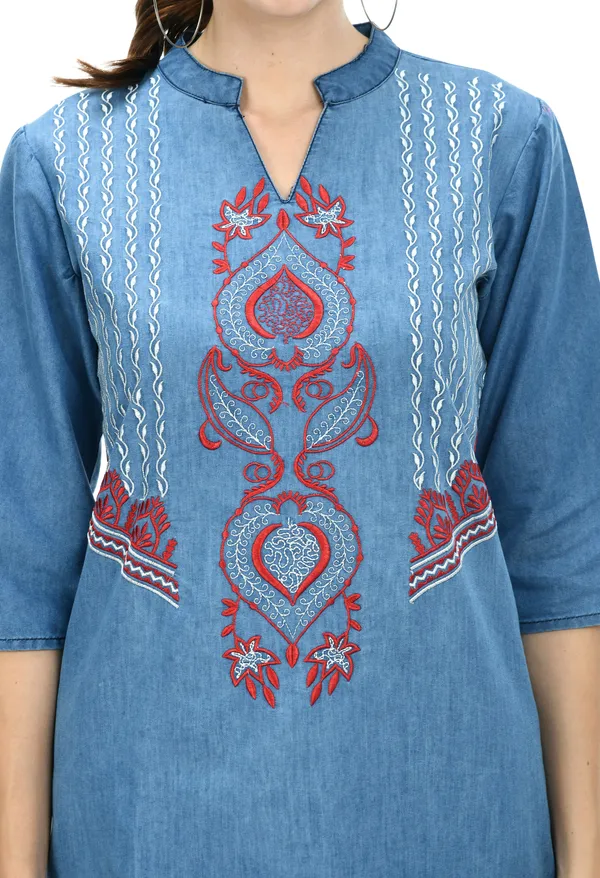 Blue___printed_Kurta_for_Women