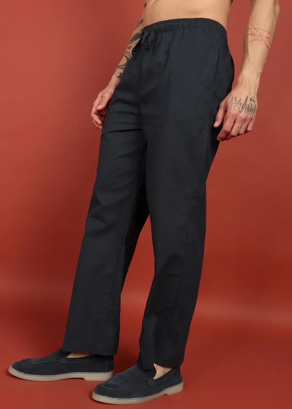 Black___Relaxed_Fit_Ankle_Length_Pants_for_Men
