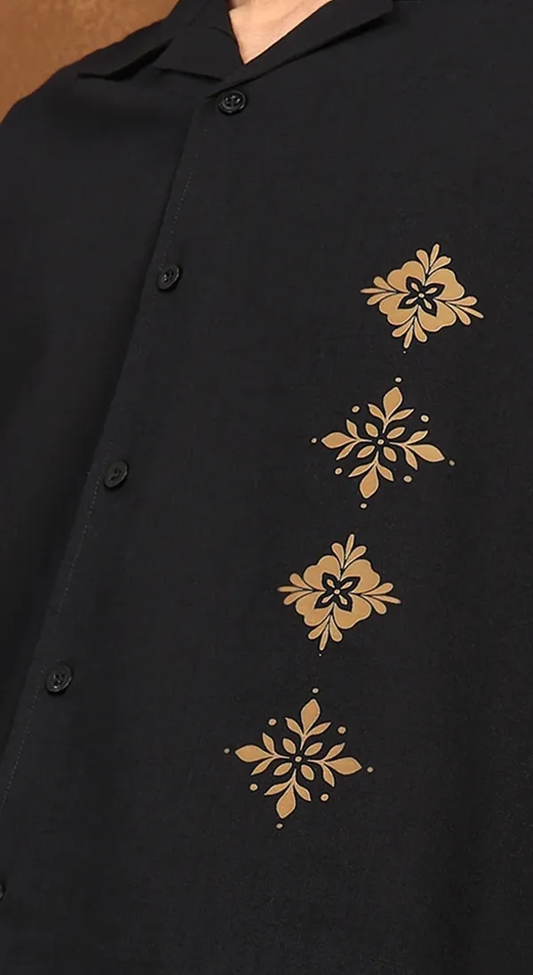 Black___Floral_printed_Short_Sleeve_Shirt_for_Men