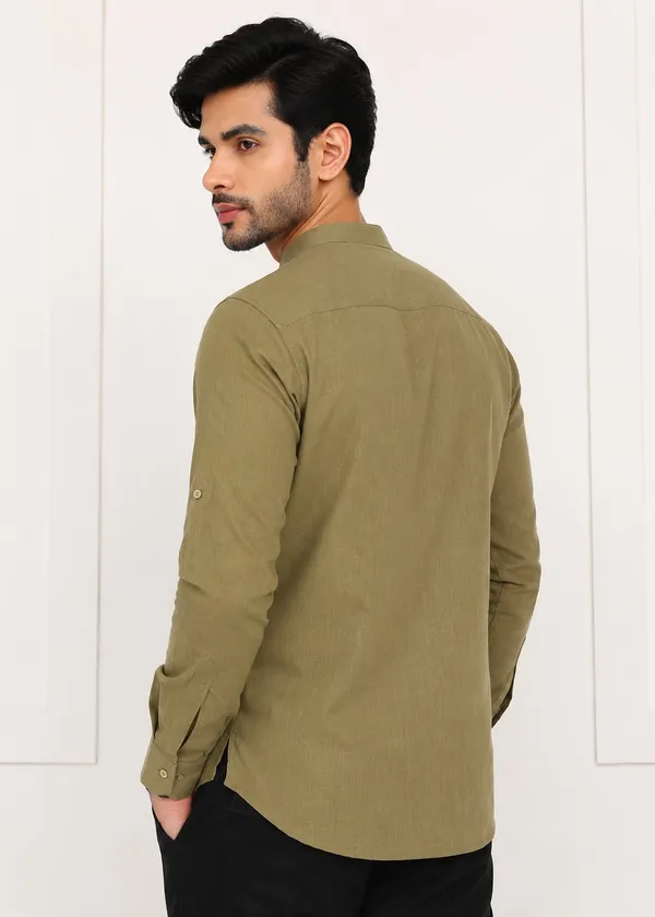 Olive_Green___Mandarin_Collar_Kurta_for_Men