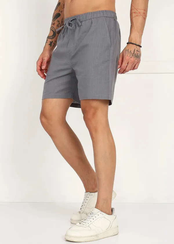 Grey_Drawstring_Casual_Shorts_for_Men