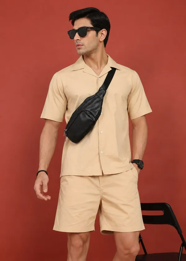 Beige___Short_Sleeve_Shirt_and_Shorts_Set_for_Men