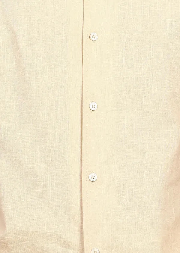 Cream_Linen_Short_Sleeve_Shirt_And_Trouser_Co-Ord_Set_For_Men