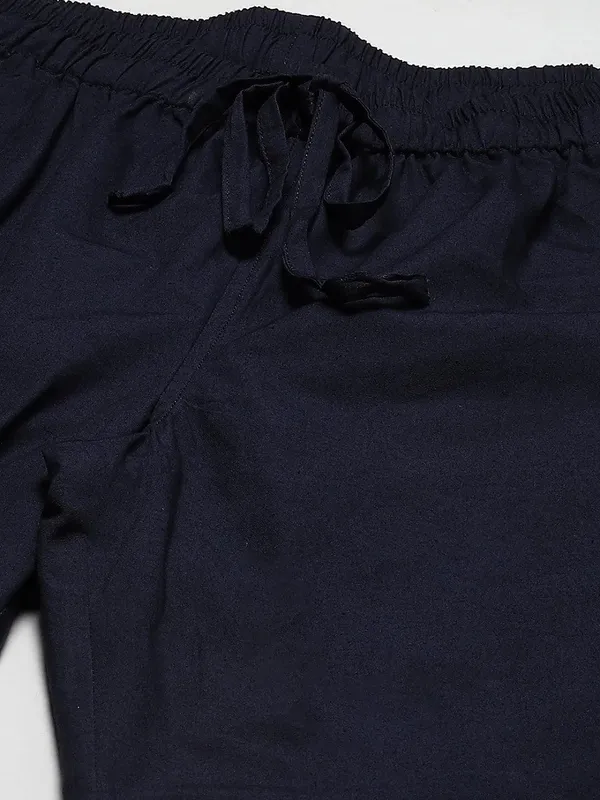 Navy_Blue_Elastic_Waist_Drawstring_Pyjama_Bottoms_for_Men