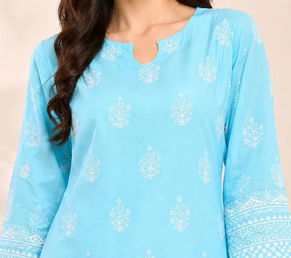 Sky_Blue_printed___Short_Kurti_for_Women